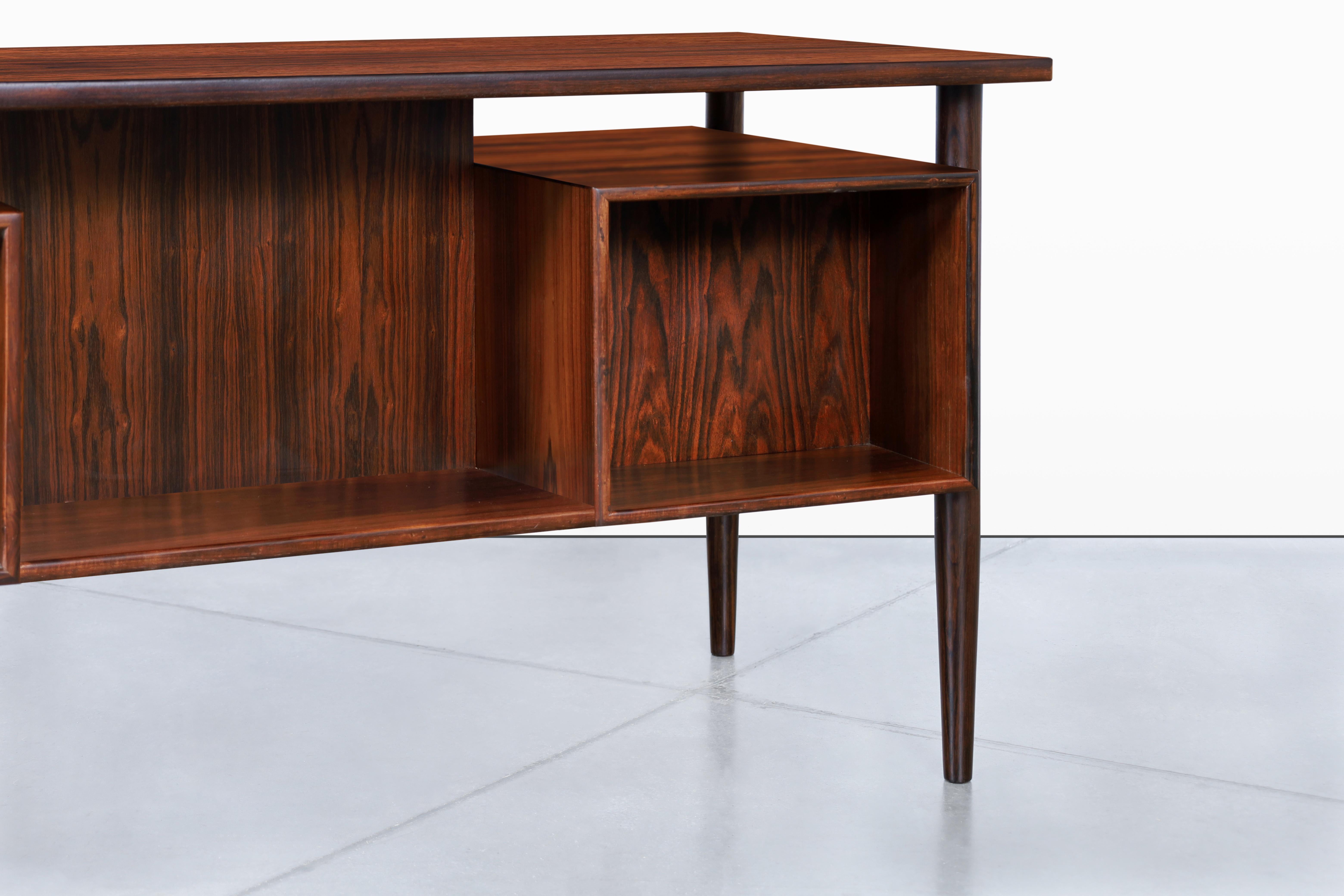 Danish Modern Floating Top Rosewood Desk by Johannes Sorth 5