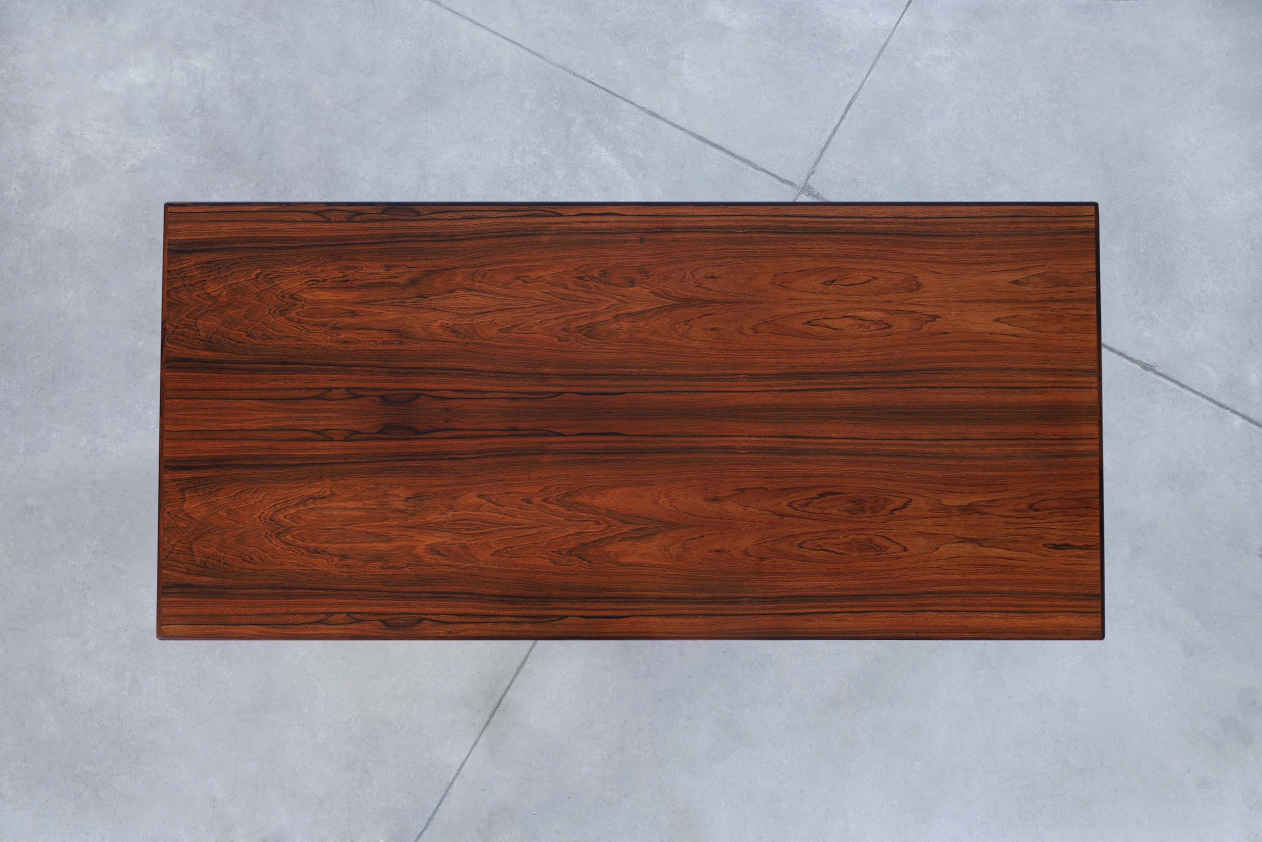 Danish Modern Floating Top Rosewood Desk by Johannes Sorth 6