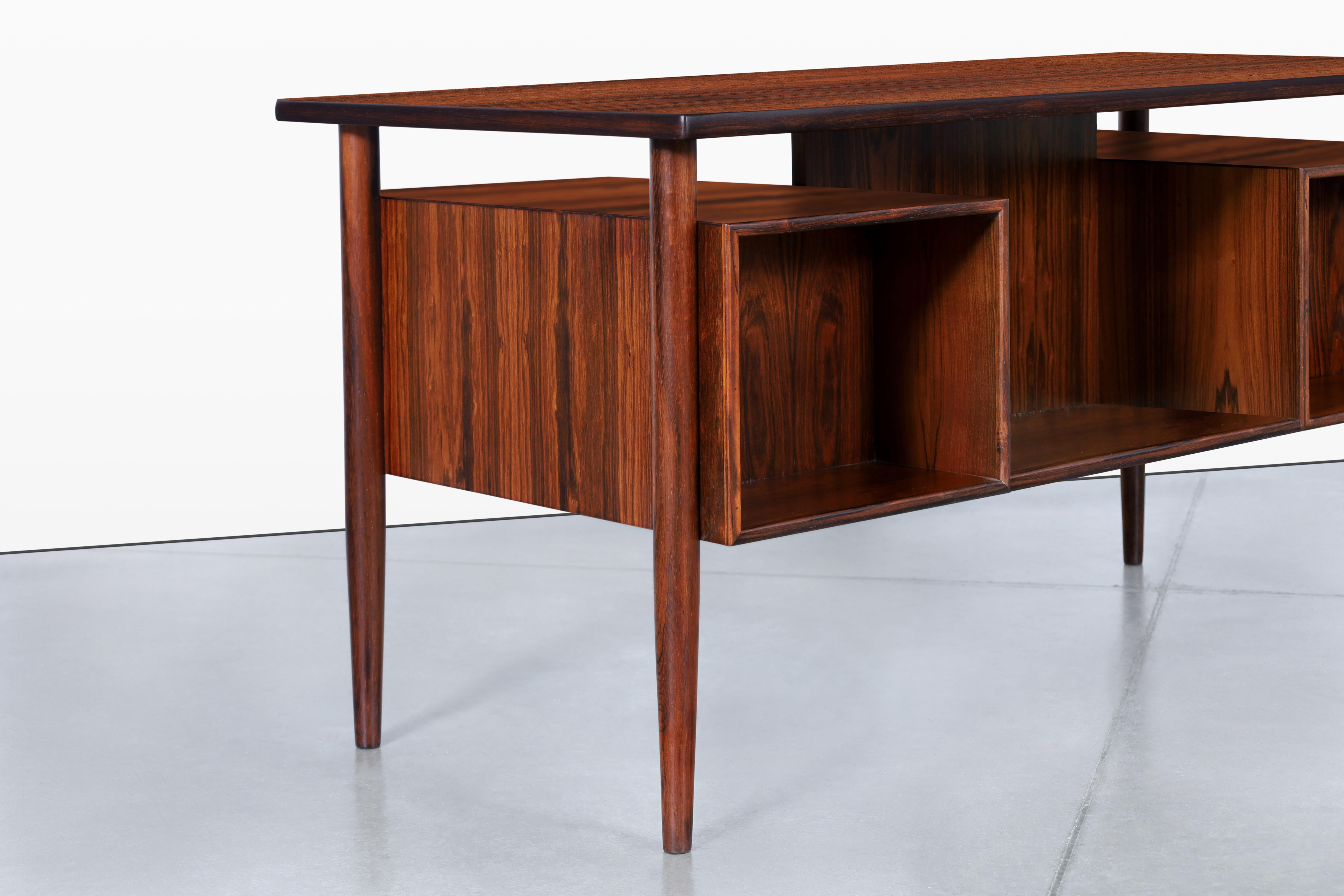 Danish Modern Floating Top Rosewood Desk by Johannes Sorth 4