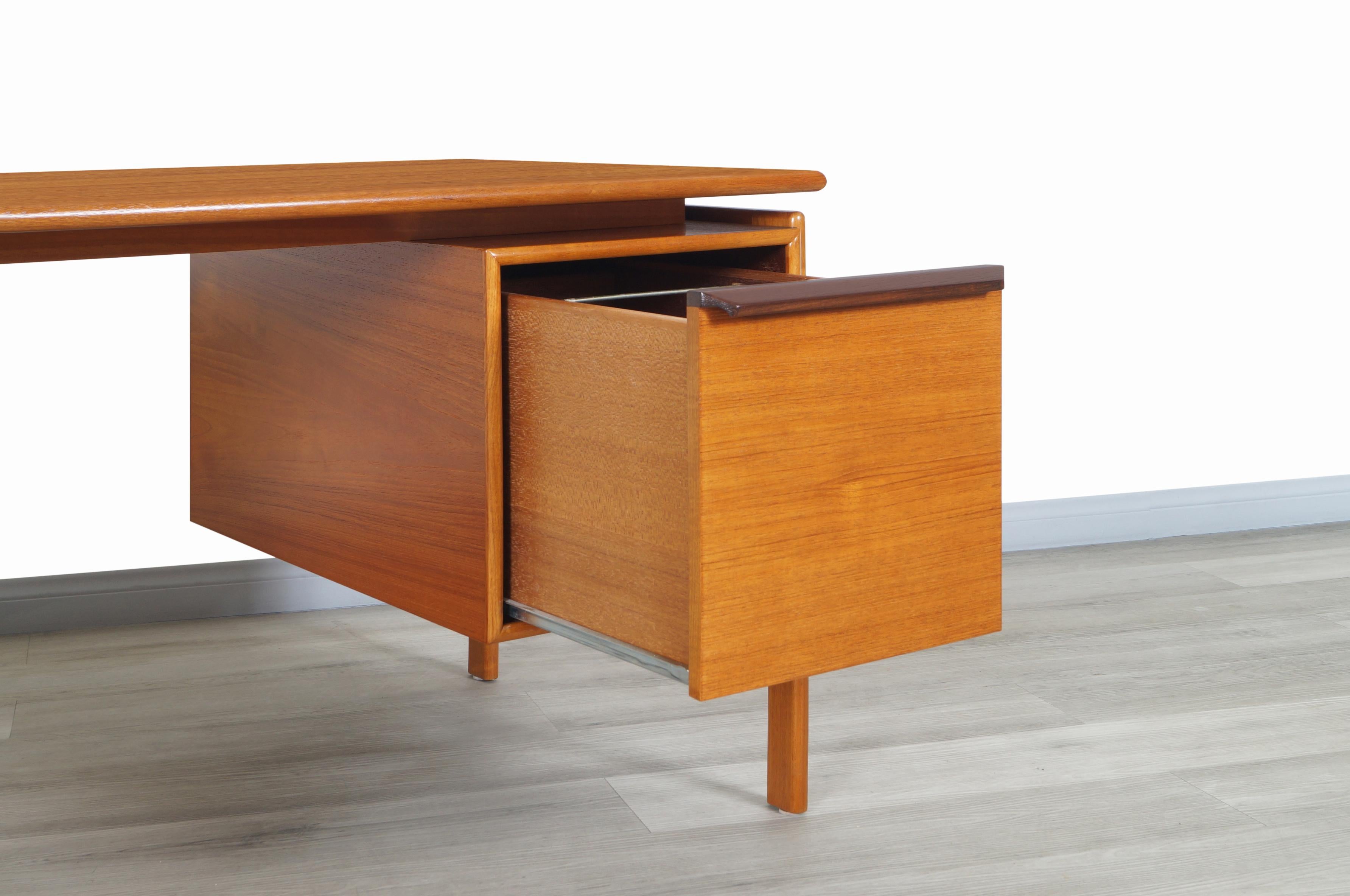 Mid-Century Modern Danish Modern Floating Top Teak Desk by G.V. Møbler