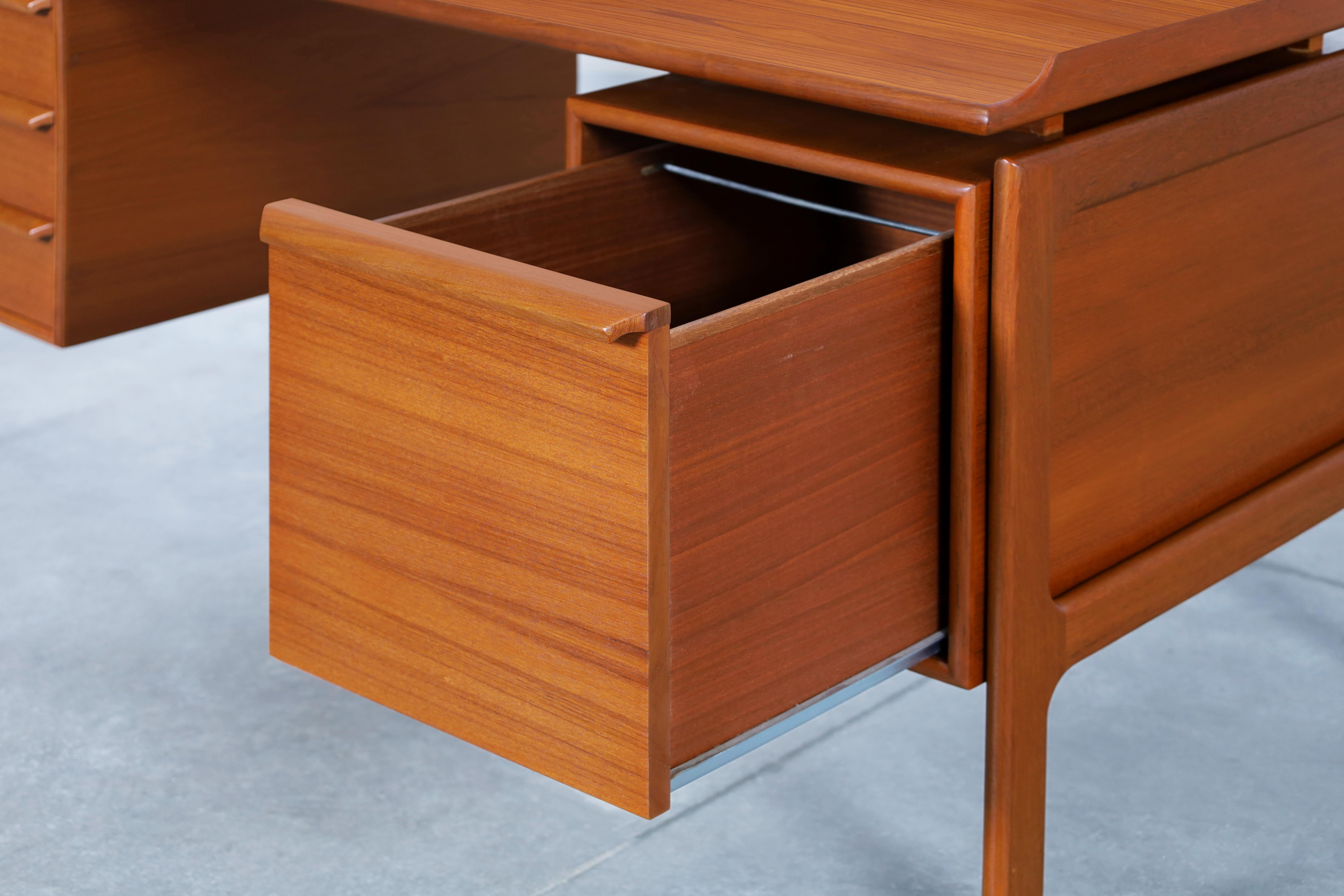 Danish Modern Floating Top Teak Desk by G.V. Møbler 2