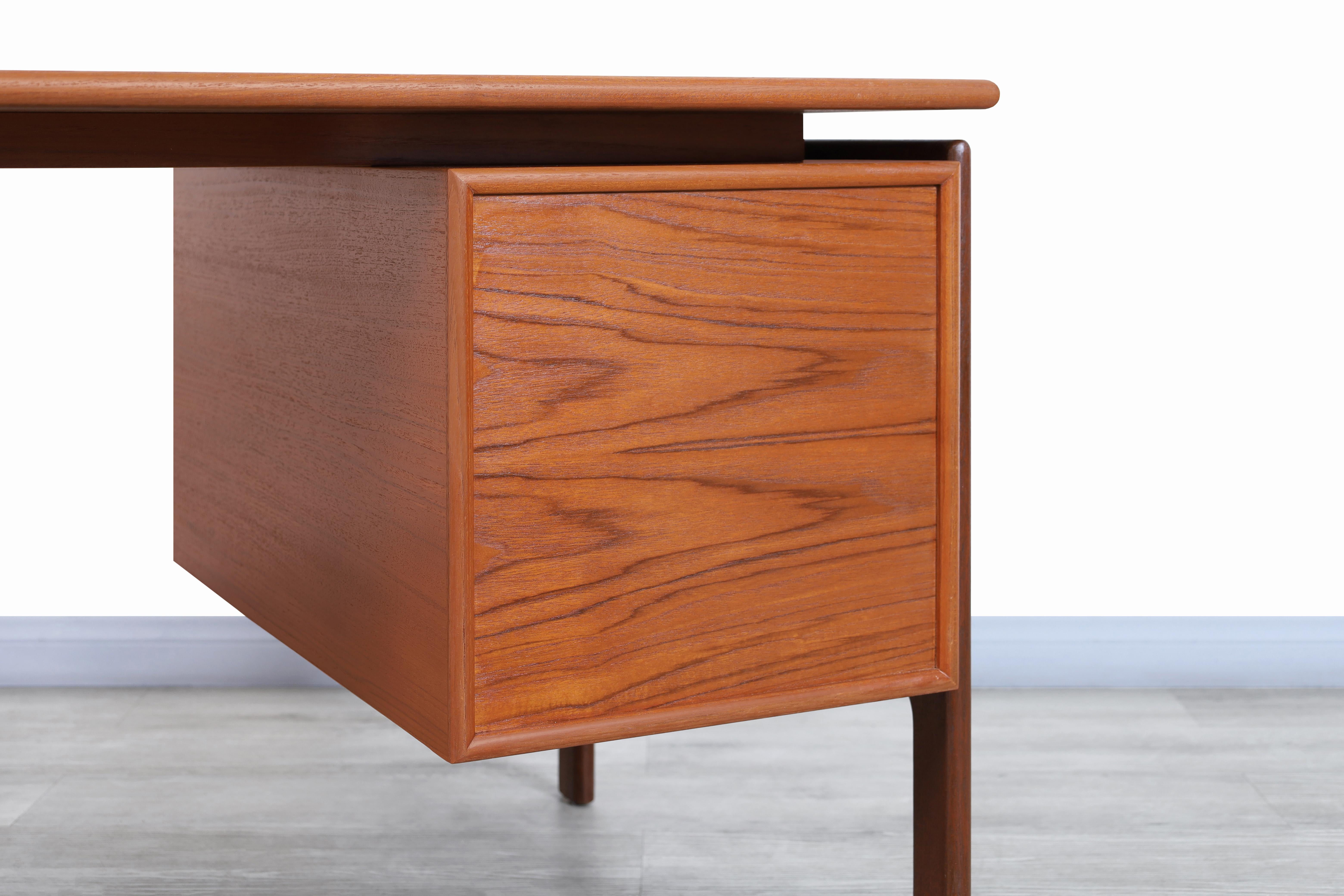 Danish Modern Floating Top Teak Desk by G.V. Møbler 1