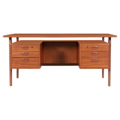 Danish Modern Floating Top Teak Desk by Kai Kristiansen