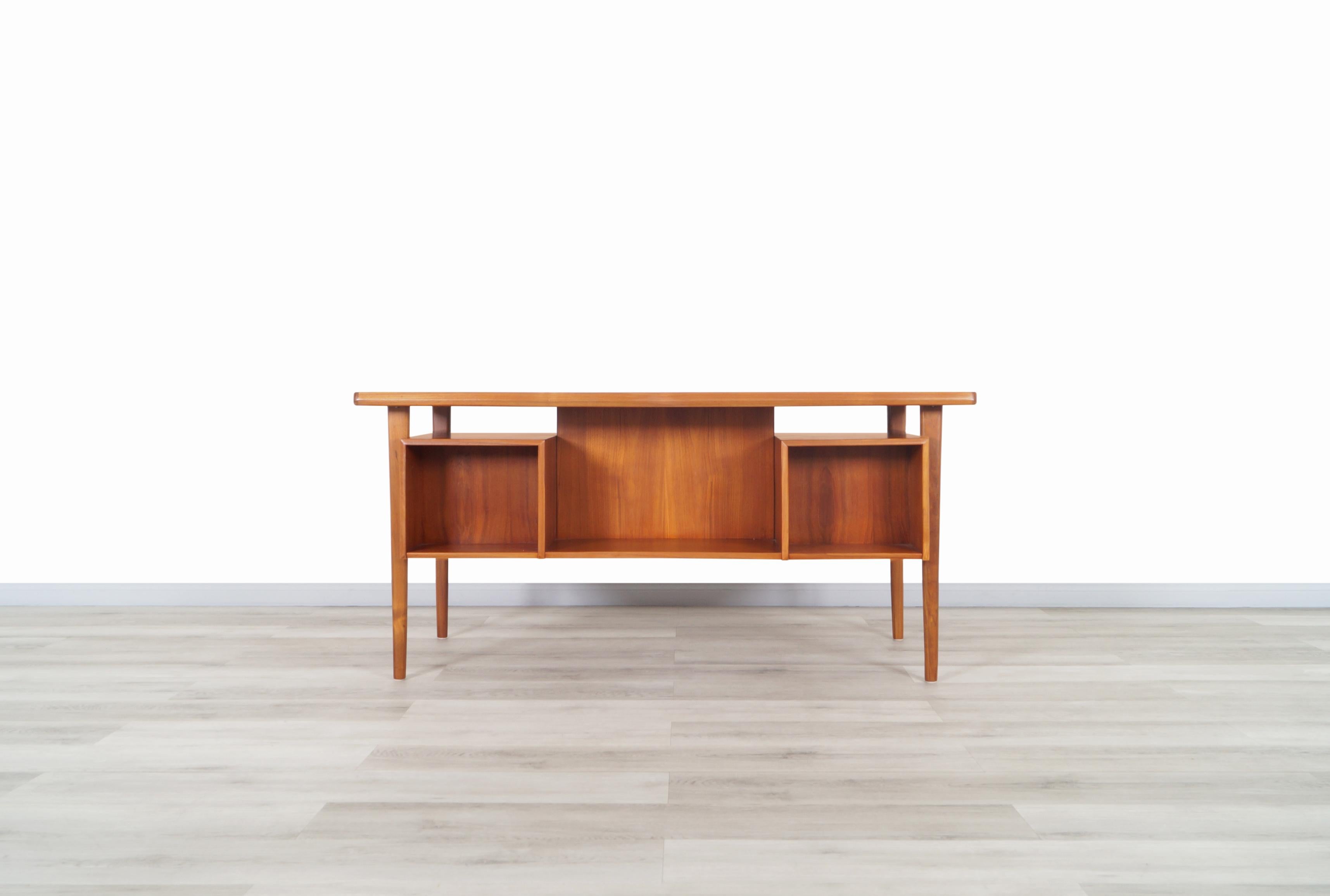 Danish Modern Floating Top Teak Desk by Peter Løvig Nielsen 5