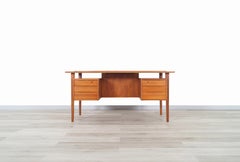 Danish Modern Floating Top Teak Desk by Peter Løvig Nielsen