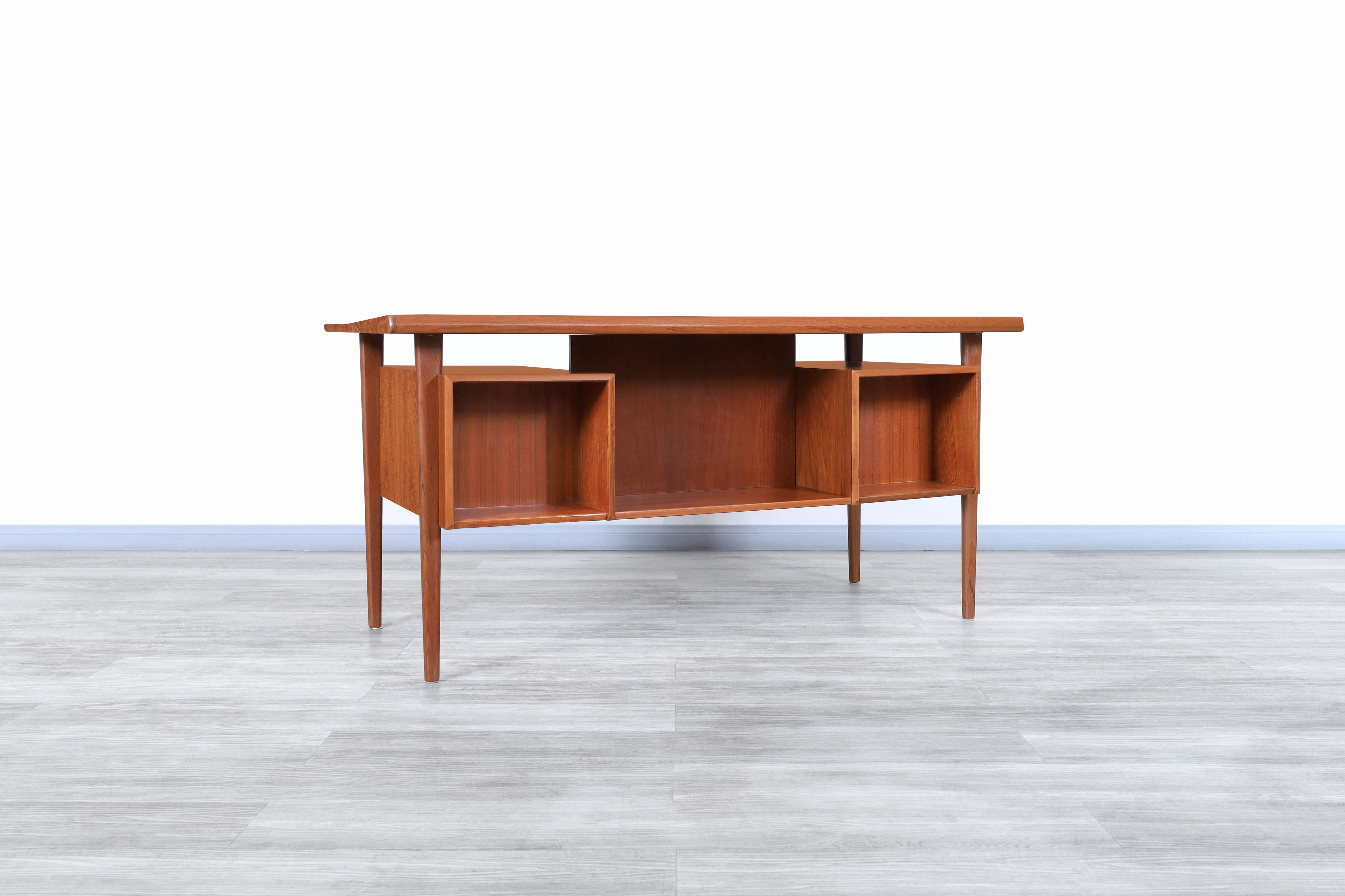 Danish Modern Floating Top Teak Desk by Peter Løvig Nielsen 3