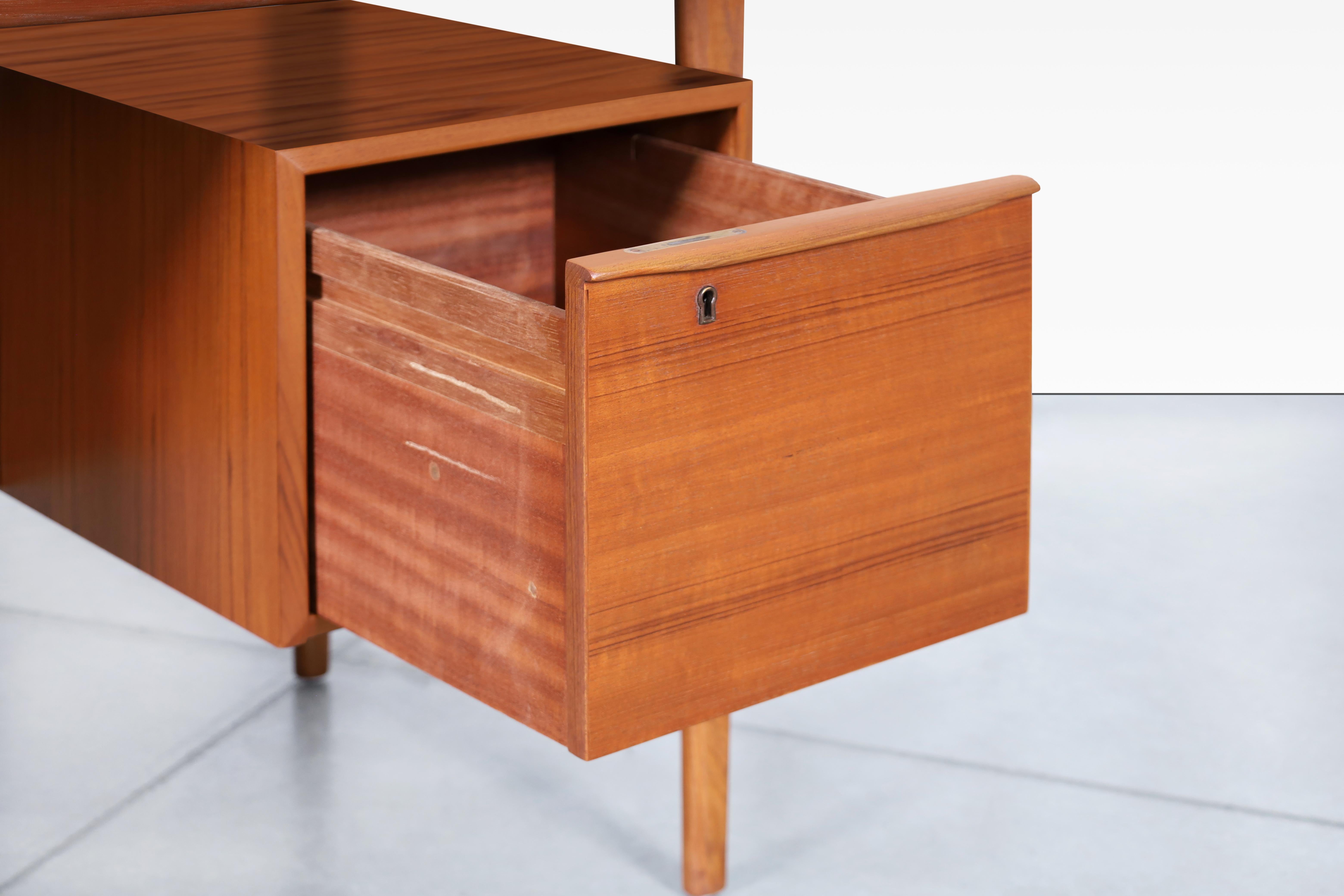 Danish Modern Floating Top Teak Desk by Peter Løvig Nielsen For Sale 2