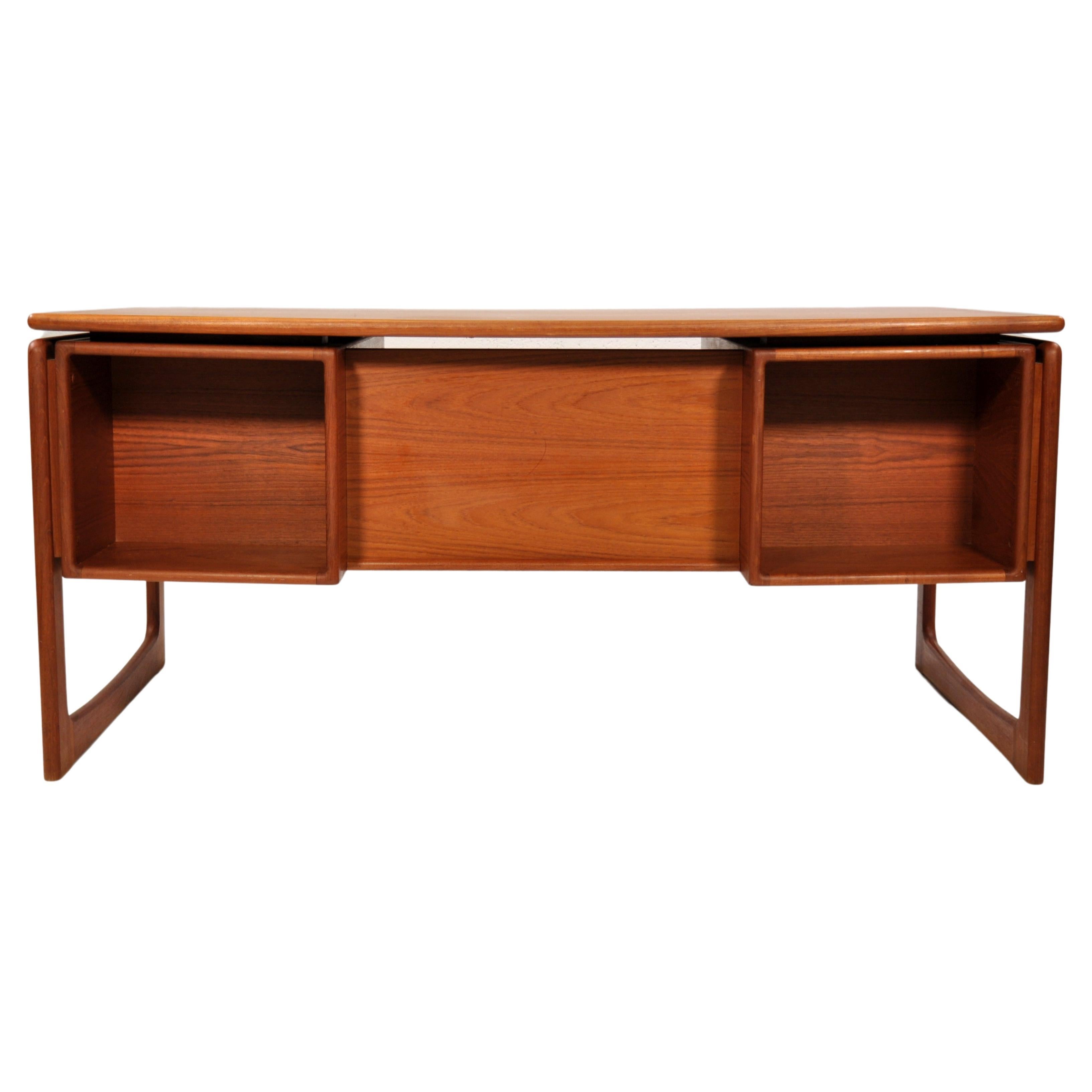 Danish Modern Floating-Top Teak Desk with Bookcase by Dyrlund For Sale 8