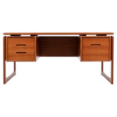 Danish Modern Floating-Top Teak Desk with Bookcase by Dyrlund