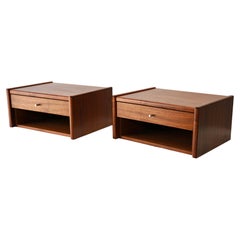 Danish Modern Floating wall mounted teak nightstands