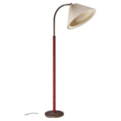 Danish Modern Floor Lamp, Brass & Leather by LYFA, Denmark, 1940s