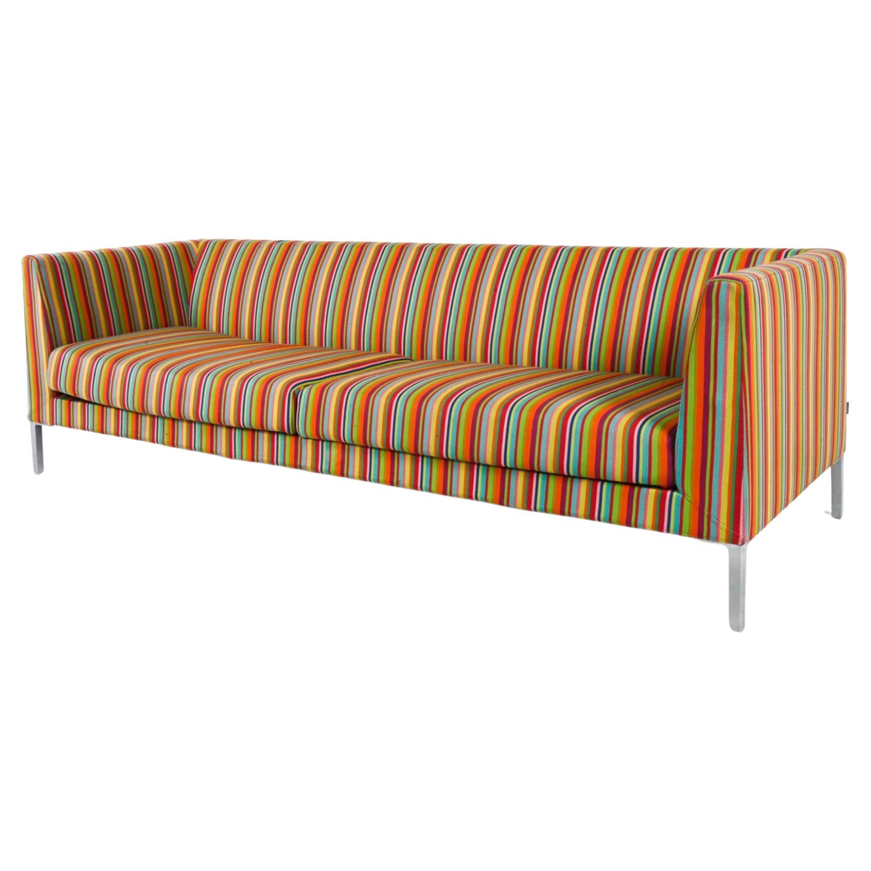 Foersom & Hiort-Lorenzen Pautian Sofá de salón danés moderno Rayas de colores Escandinavo moderno en venta