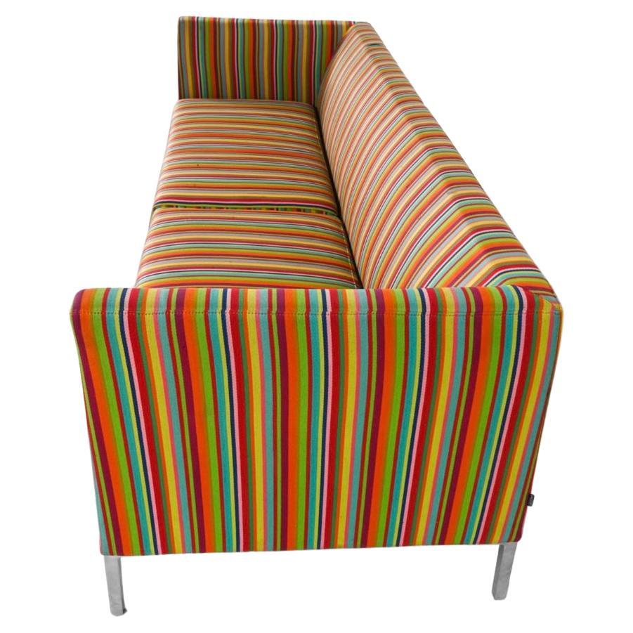 Danish Modern Foersom & Hiort-Lorenzen Pautian Lounge sofa Colorful Stripes In Good Condition For Sale In BROOKLYN, NY