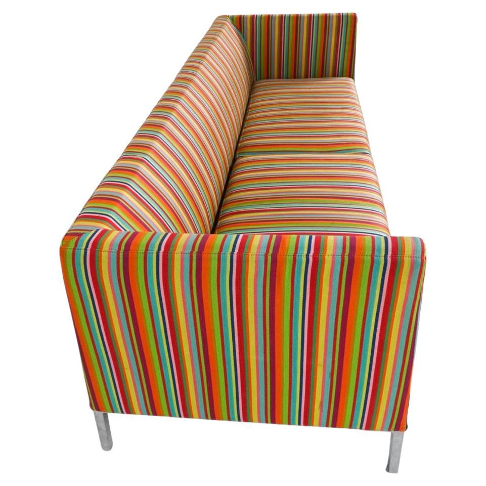 Danish Modern Foersom & Hiort-Lorenzen Pautian Lounge sofa Colorful Stripes In Good Condition In BROOKLYN, NY