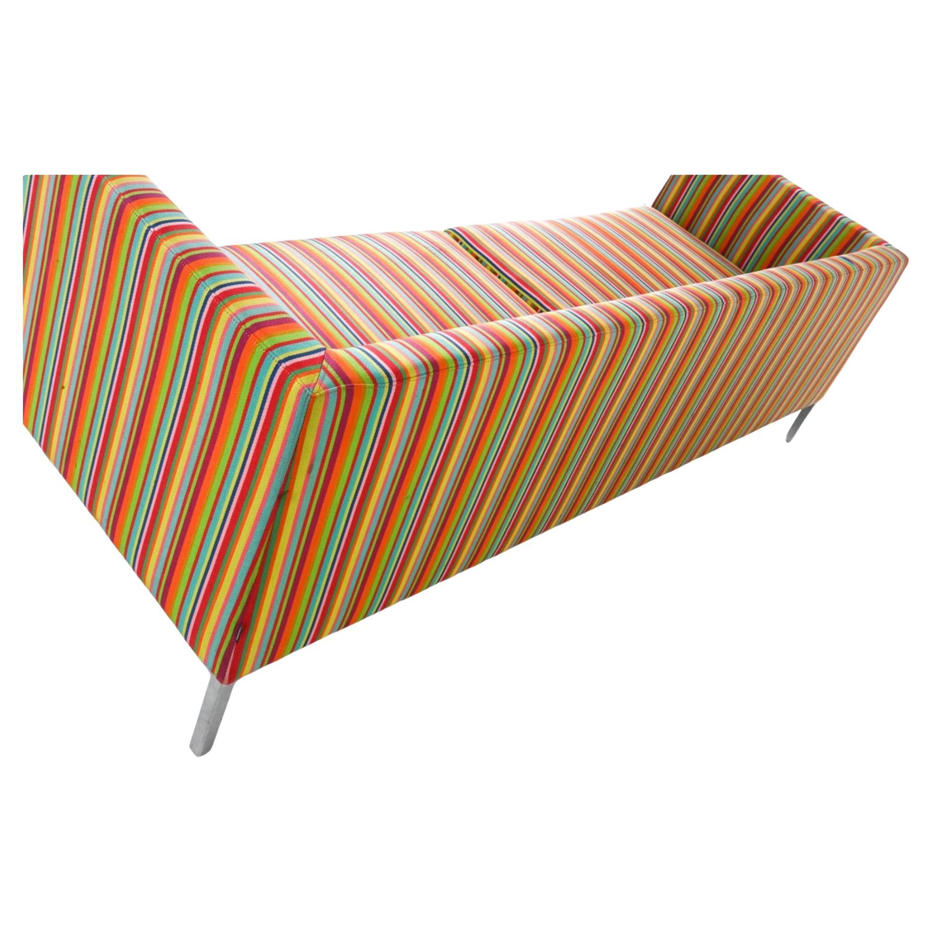 Fabric Danish Modern Foersom & Hiort-Lorenzen Pautian Lounge sofa Colorful Stripes For Sale