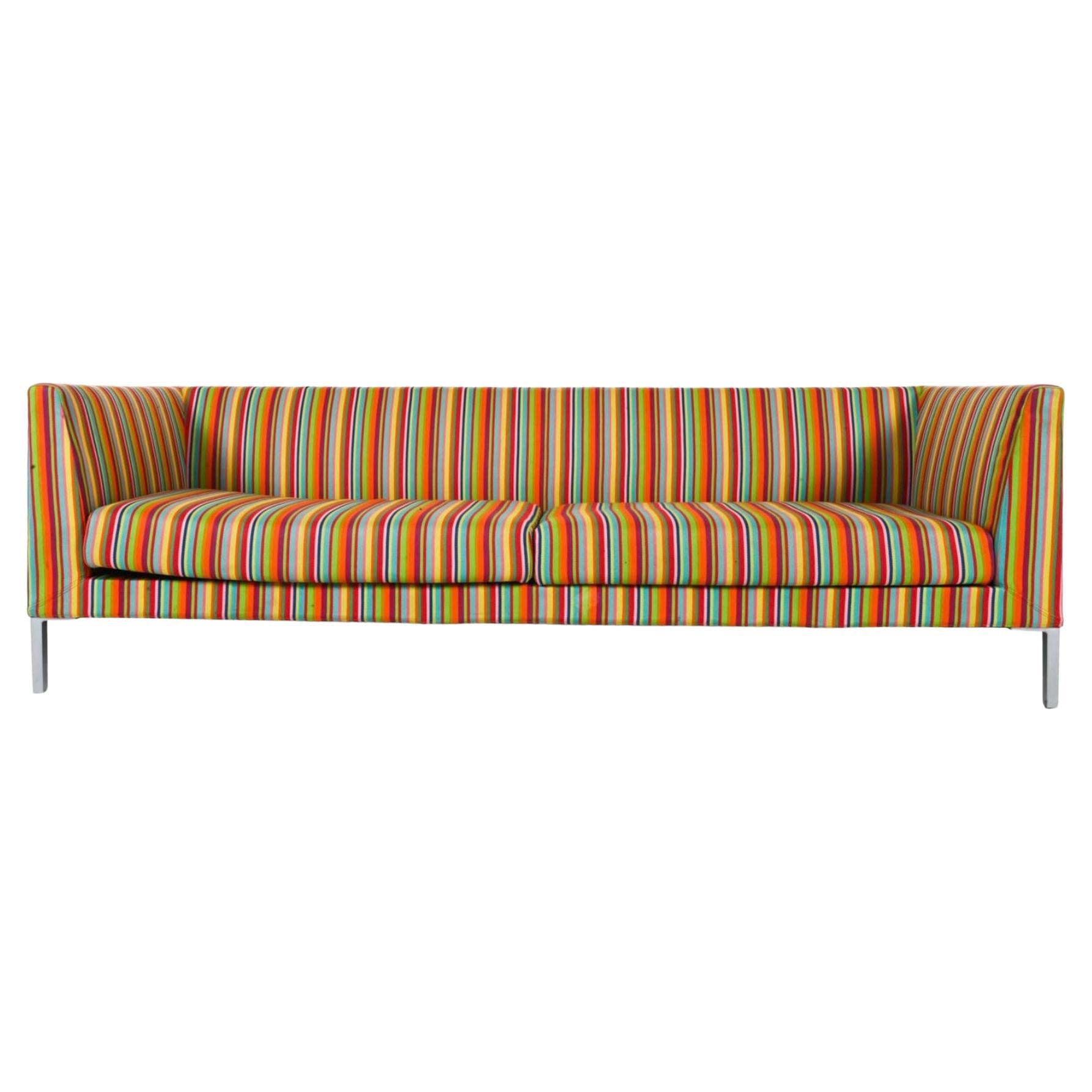 Danish Modern Foersom & Hiort-Lorenzen Pautian Lounge sofa Colorful Stripes For Sale