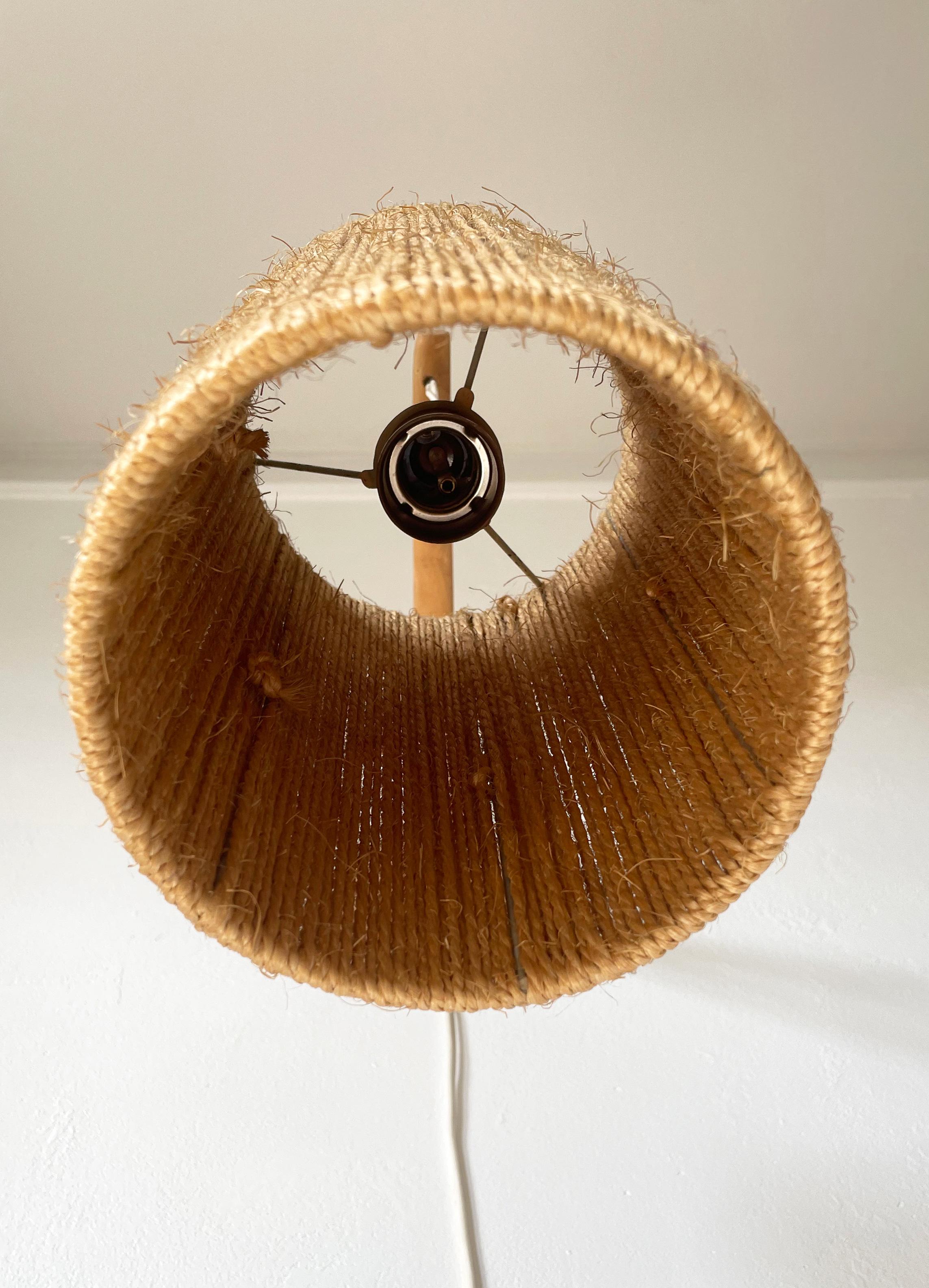 20th Century Danish Modern Fog & Morup Style Papercord Wall Light, 1950s For Sale
