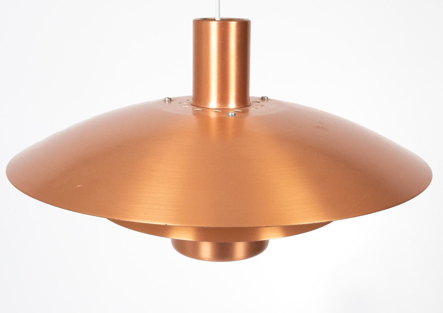 Lámpara colgante danesa moderna Form-Light de cobre, años 70 2