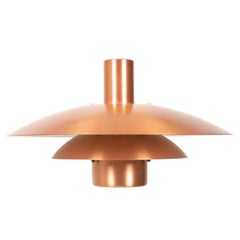 Danish Modern Form-Light Copper Pendant Light, 1970s