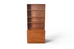 Danish Modern Four Drawer Chest With Bookcase Hutch  Danish Modern 1960s
