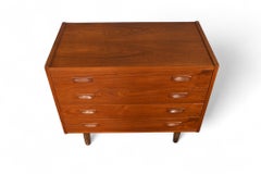 Danish Modern Four Drawer Gentleman's Chest in Teak