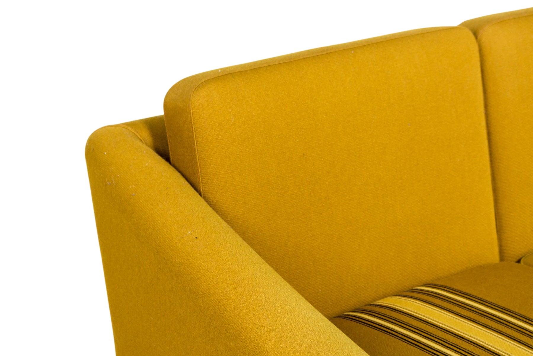 yellow striped sofas