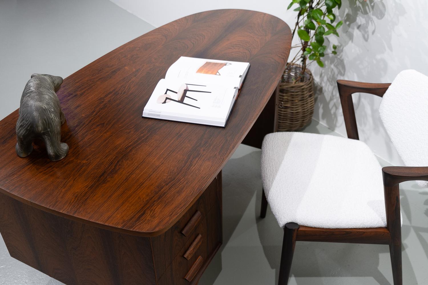 Danish Modern Freestanding Rosewood Desk by Sv. Å. Madsen for HP Hansen, 1960s. 14