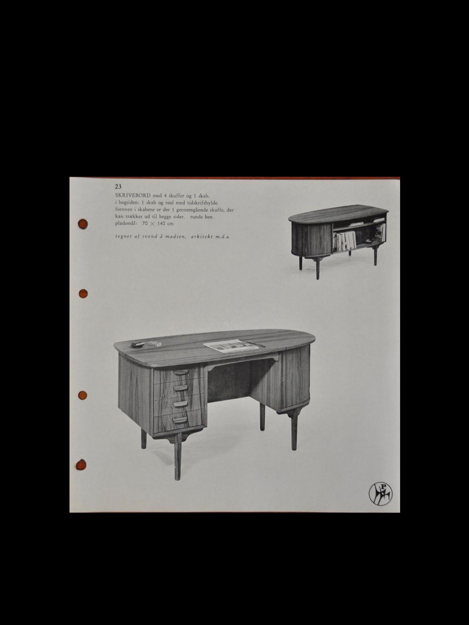 Danish Modern Freestanding Rosewood Desk by Sv. Å. Madsen for HP Hansen, 1960s. 15