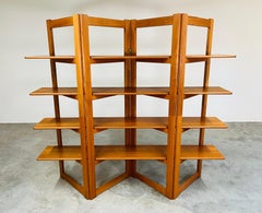 Danish Modern Freestanding Teak Bookcase Shelving Etagere Or Wall Unit