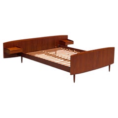Danish Modern Full Size Teak Bed Frame by Melvin Mikkelsen Møbler, c1960s