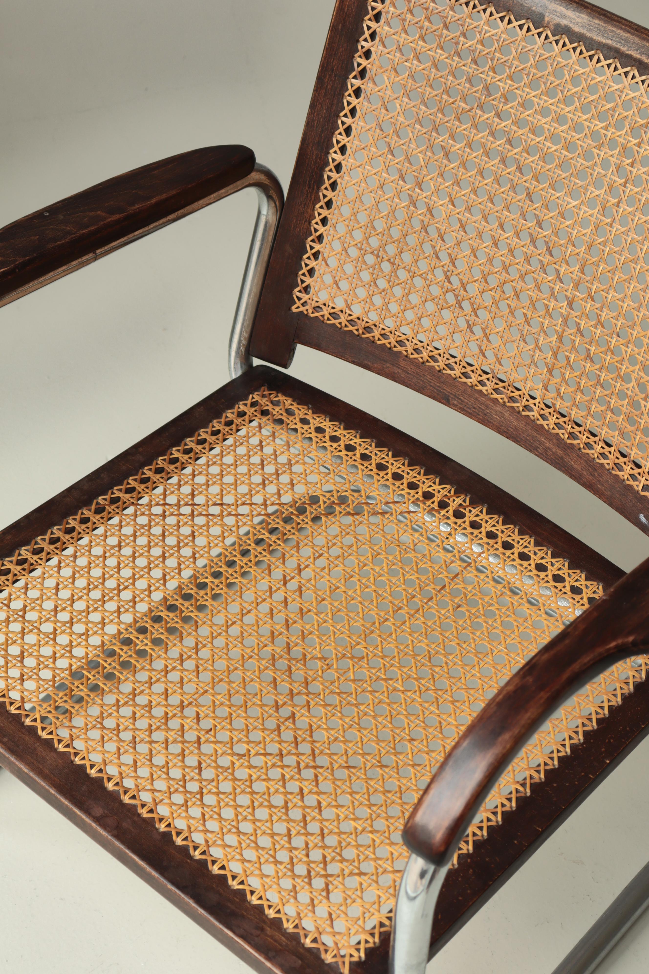 Chaise moderne danoise S-102 de Fritz Hansen en acier, cannage et cuir, années 1930 en vente 6