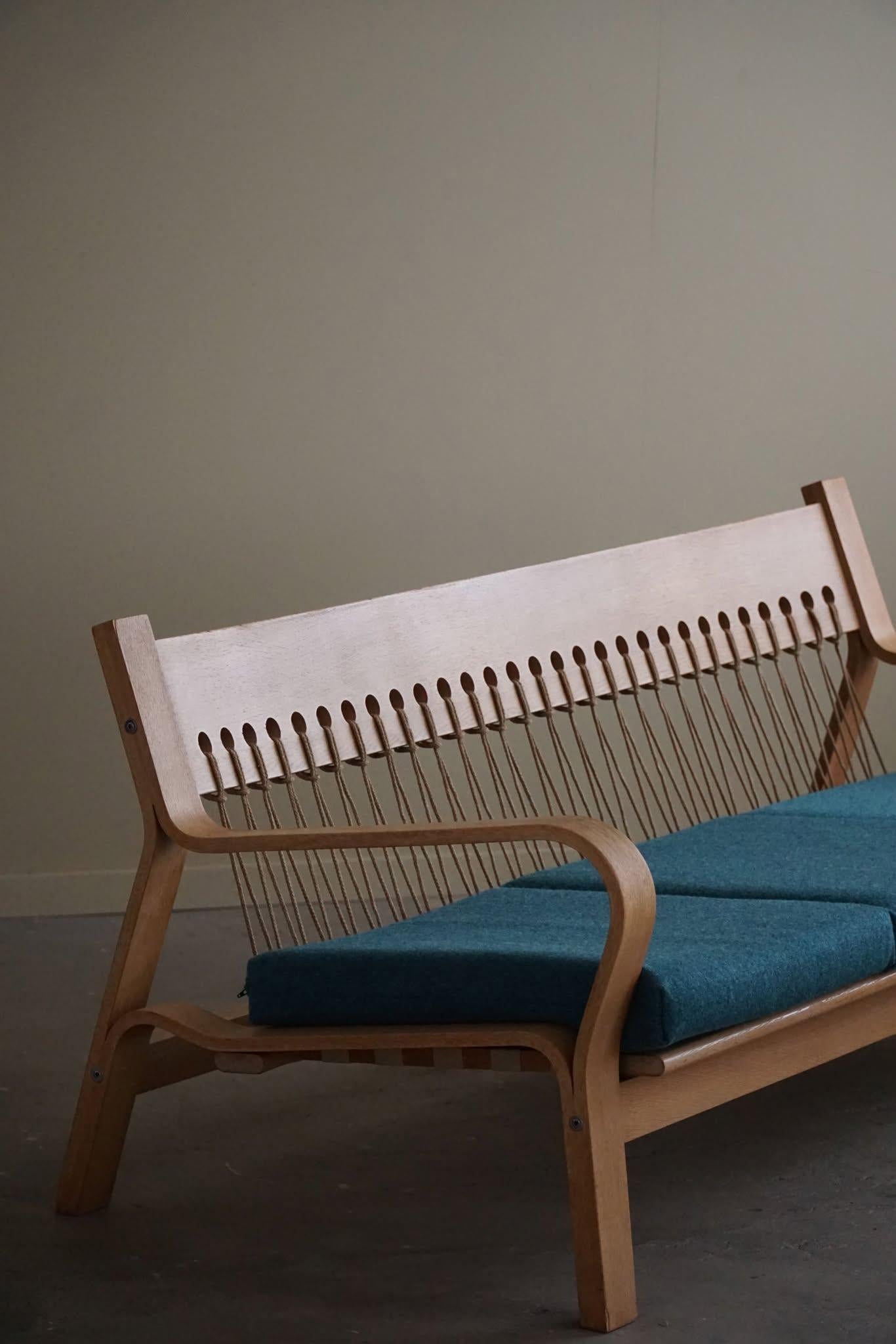 Danish Modern GE 671 Three-Seater Sofa by Hans J. Wegner for GETAMA, 1960s siglo XX en venta