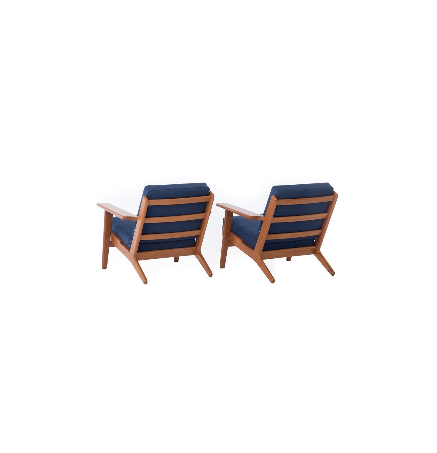 Danish Modern GE290 Teak Lounge Chairs by Hans J. Wegner GETAMA 290 3