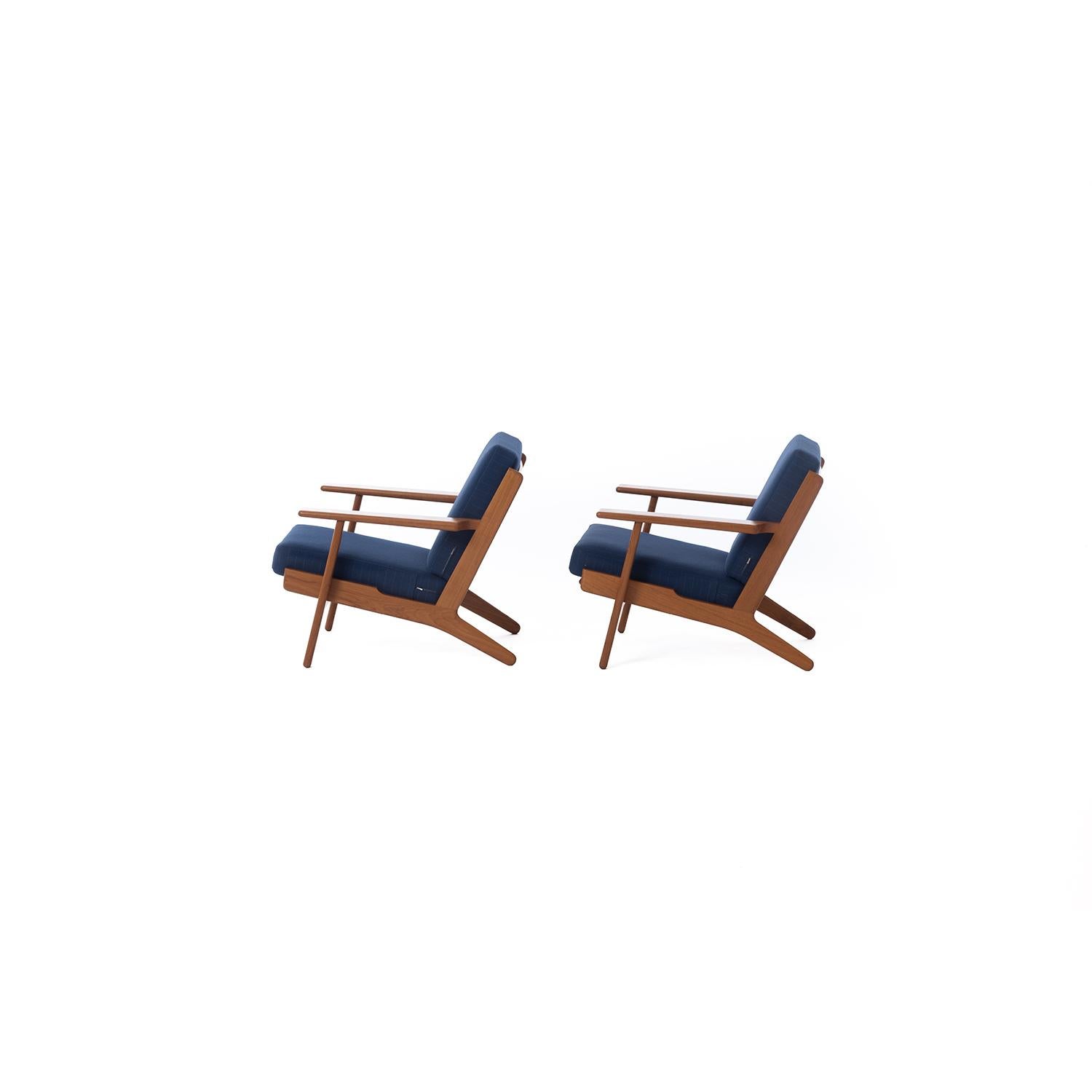 Danish Modern GE290 Teak Lounge Chairs by Hans J. Wegner GETAMA 290 2