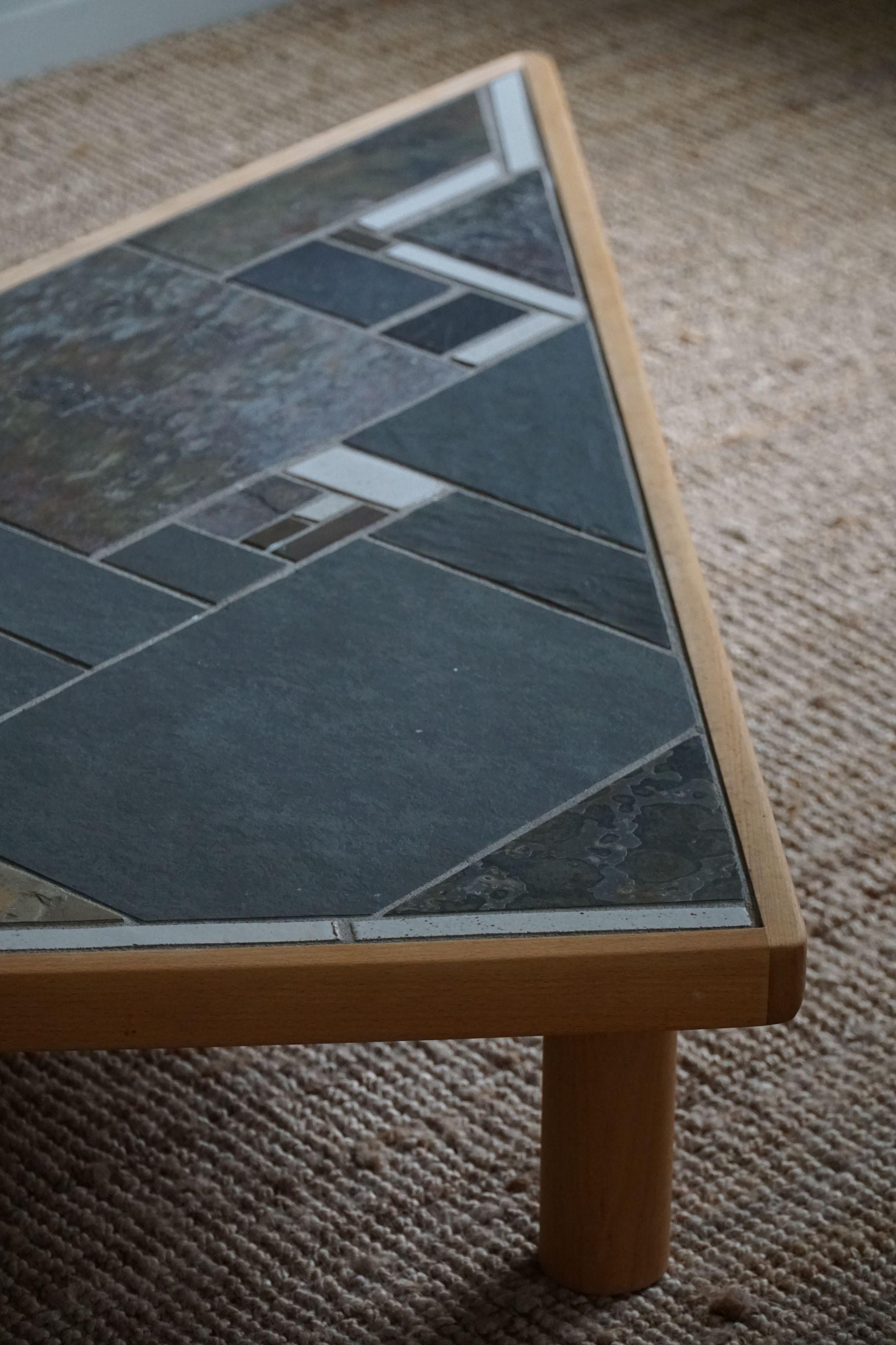 Danish Modern, Geometric Coffee Tables with Ceramic Tiles by Sallingeboe, 1970s 9