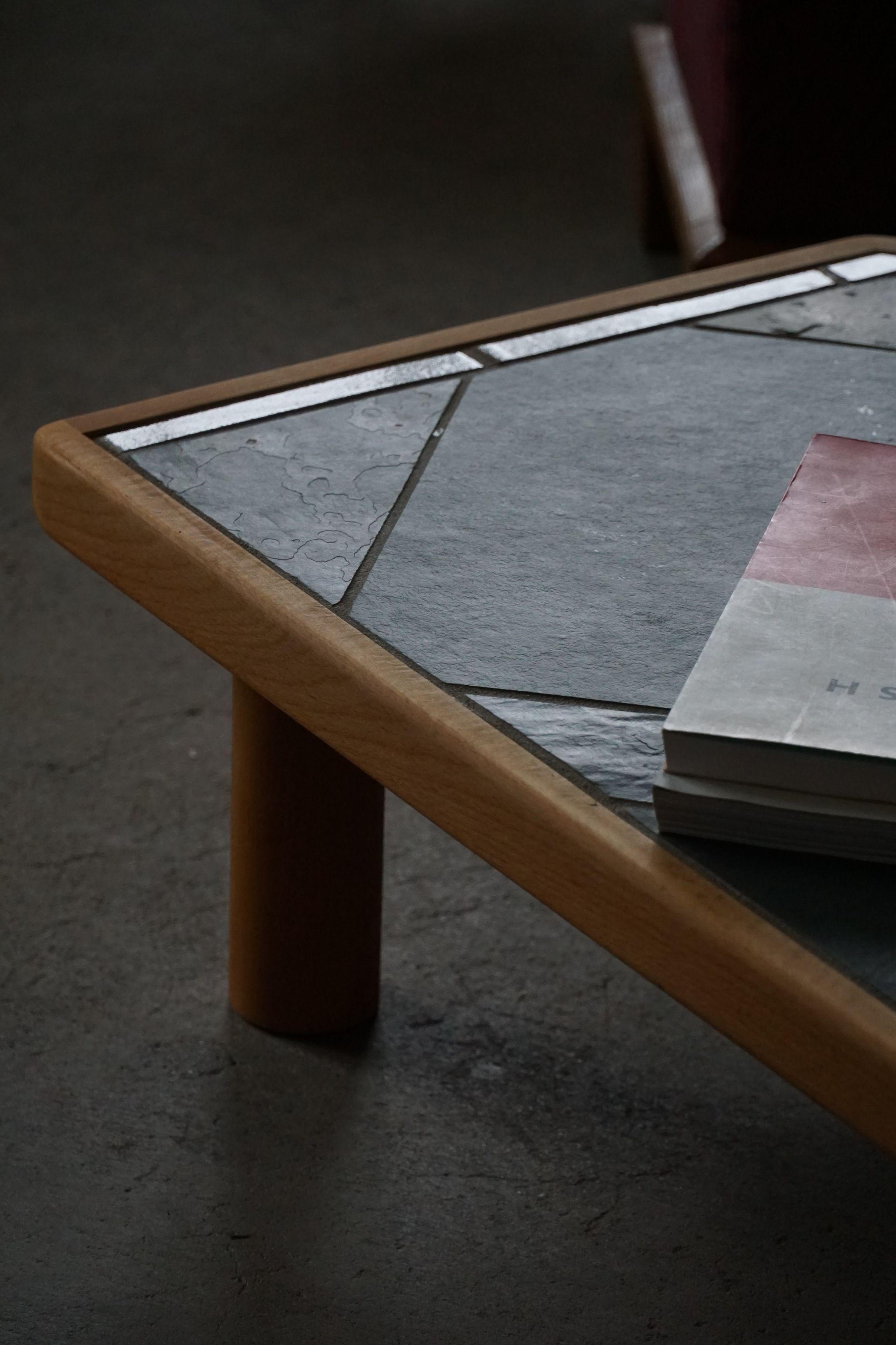 Brutalist Danish Modern, Geometric Coffee Tables with Ceramic Tiles by Sallingeboe, 1970s