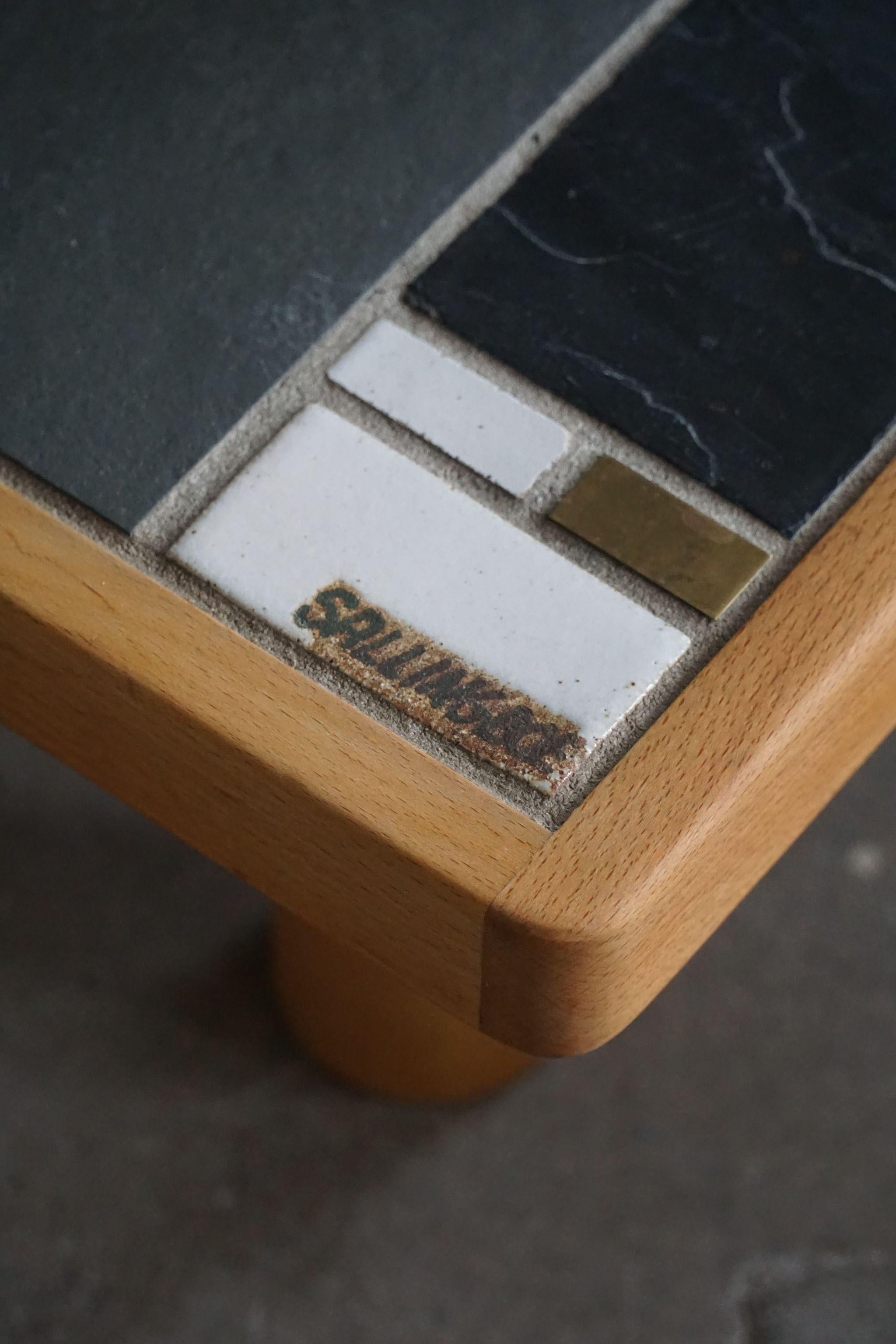 20th Century Danish Modern, Geometric Coffee Tables with Ceramic Tiles by Sallingeboe, 1970s