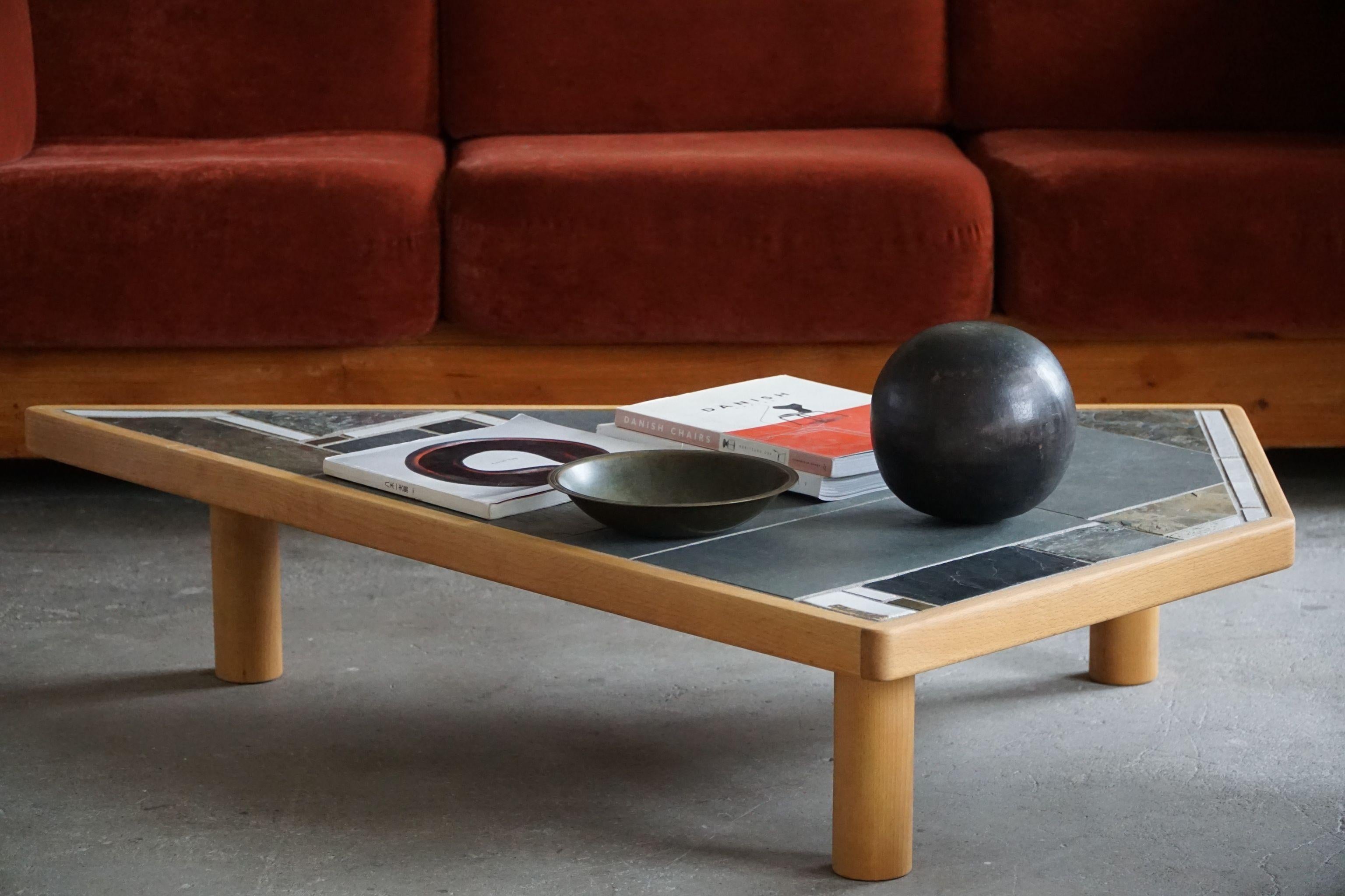 Danish Modern, Geometric Coffee Tables with Ceramic Tiles by Sallingeboe, 1970s 1