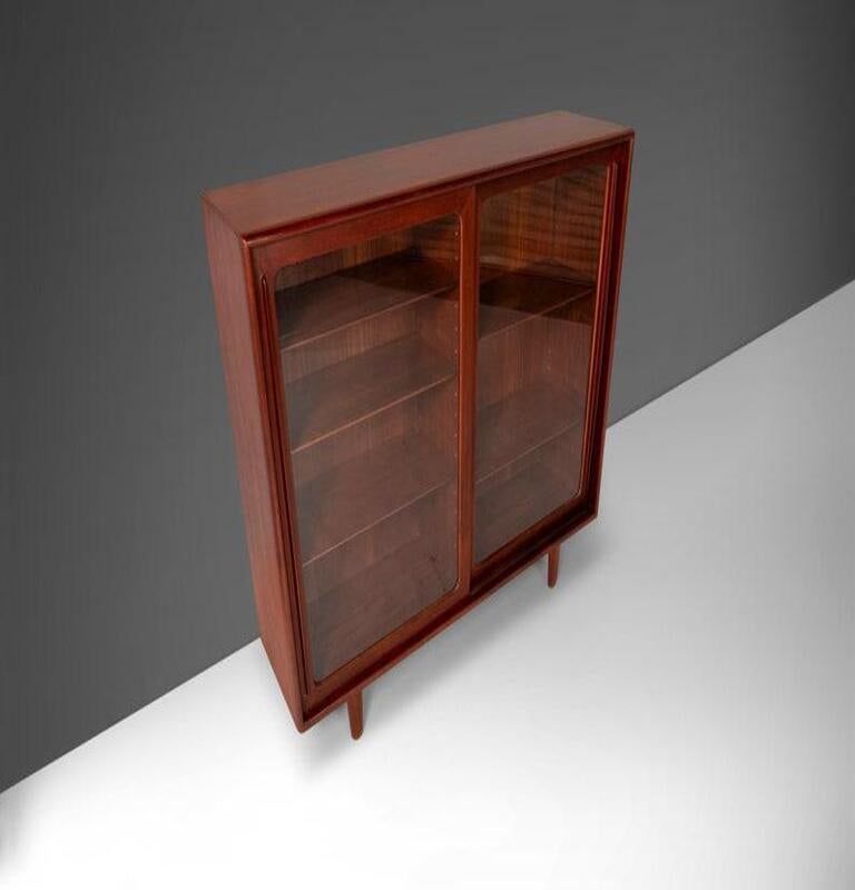 Mid-20th Century Glass Front Bookcase / Display Cabinet by Harry Ostergaard in Teak, c. 1960s For Sale