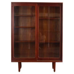 Danish Modern Glass Front Bookcase / Display Cabinet by Harry Ostergaard in Teak