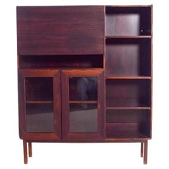 Danish Modern Glass Front Display Cabinet/Bar, 1960s