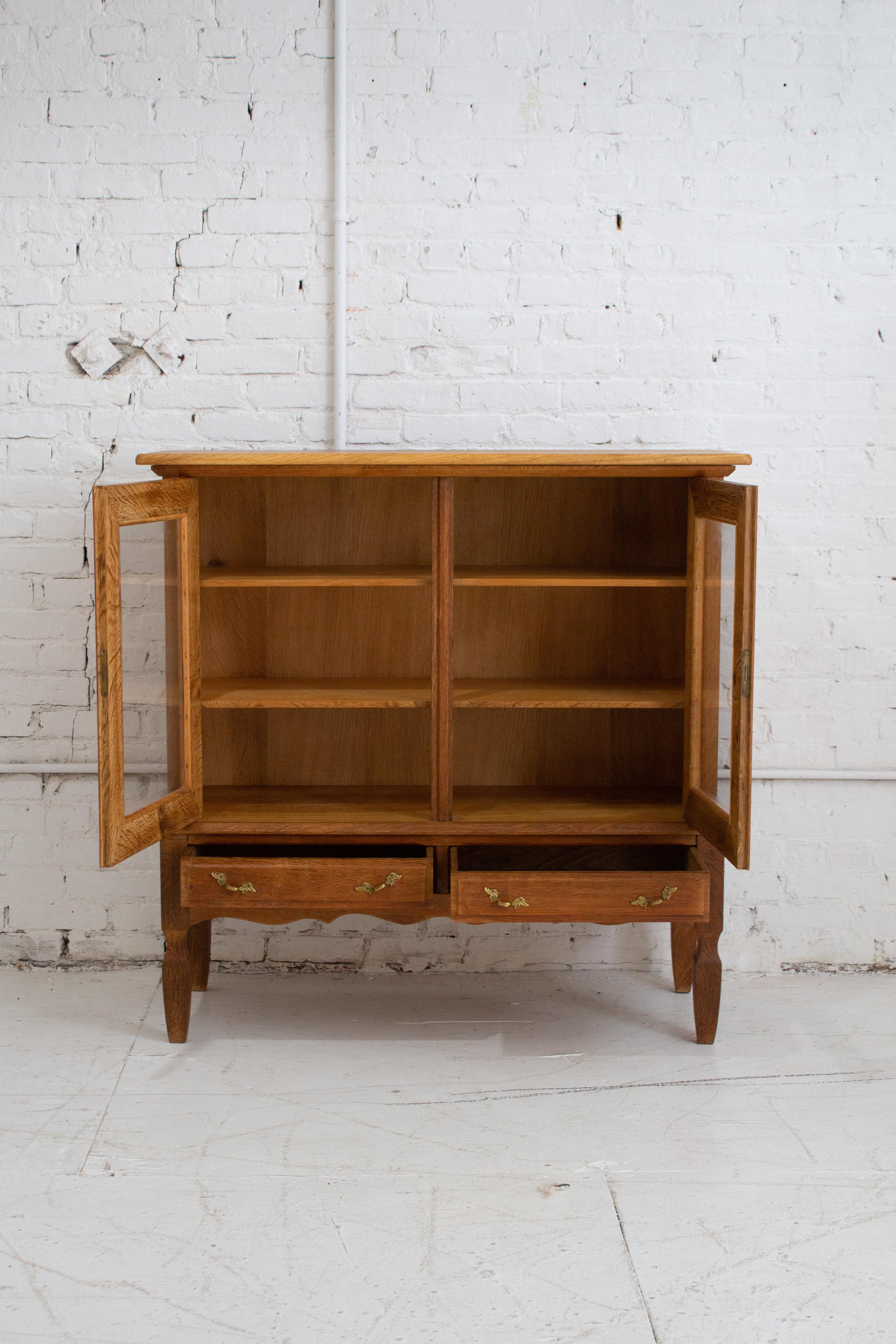 Danish Modern Glass Front Oak Cabinet Attributed to Henning Kjaernulf For Sale 5