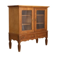 Danish Modern Glass Front Oak Cabinet Attributed to Henning Kjaernulf