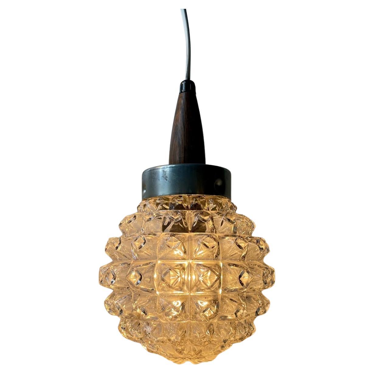 Danish Modern Glass Globe Hanging Lamp from Vitrika, 1960s For Sale