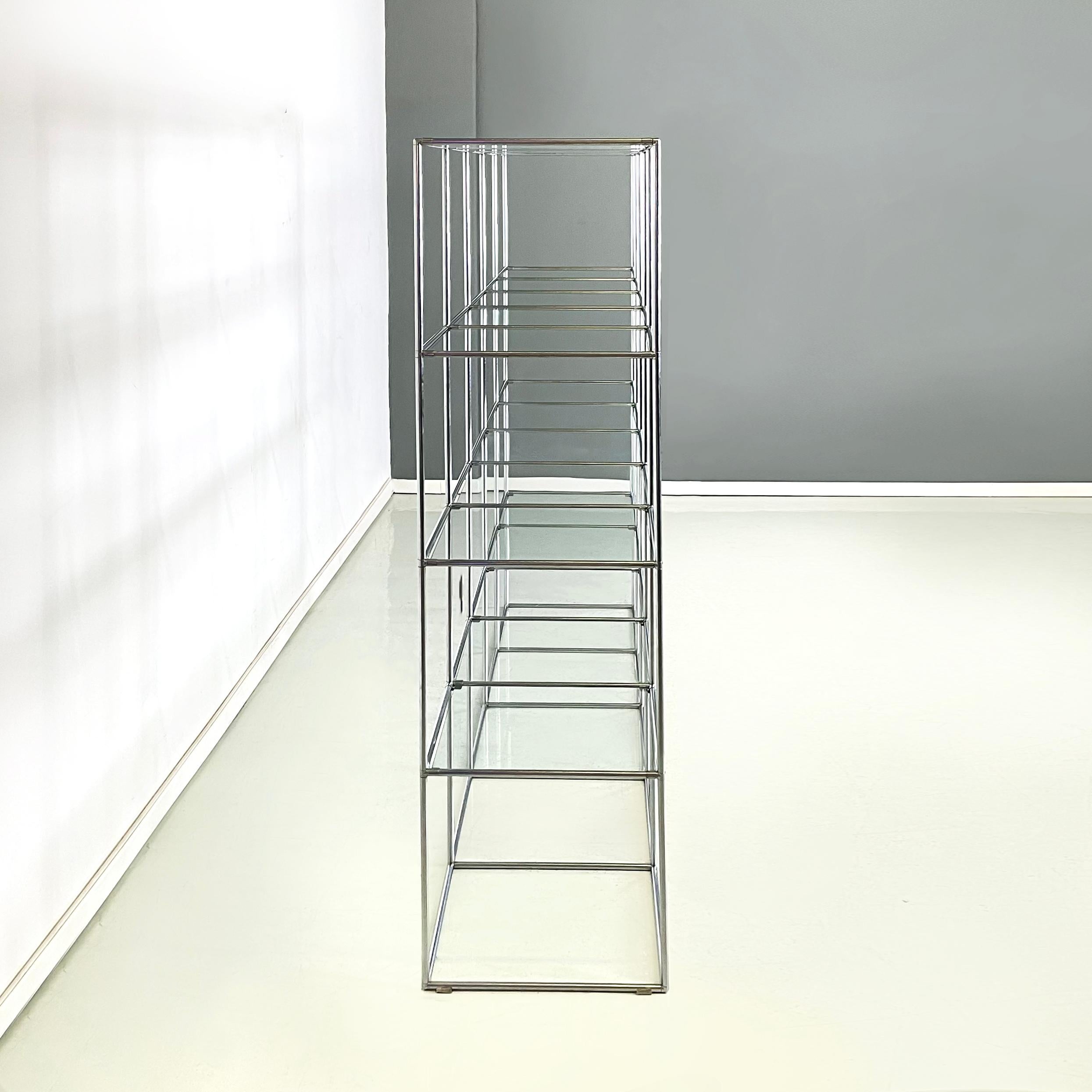 Modern Danish modern glass metal Bookcase Abstracta by Poul Cadovious, 1960s