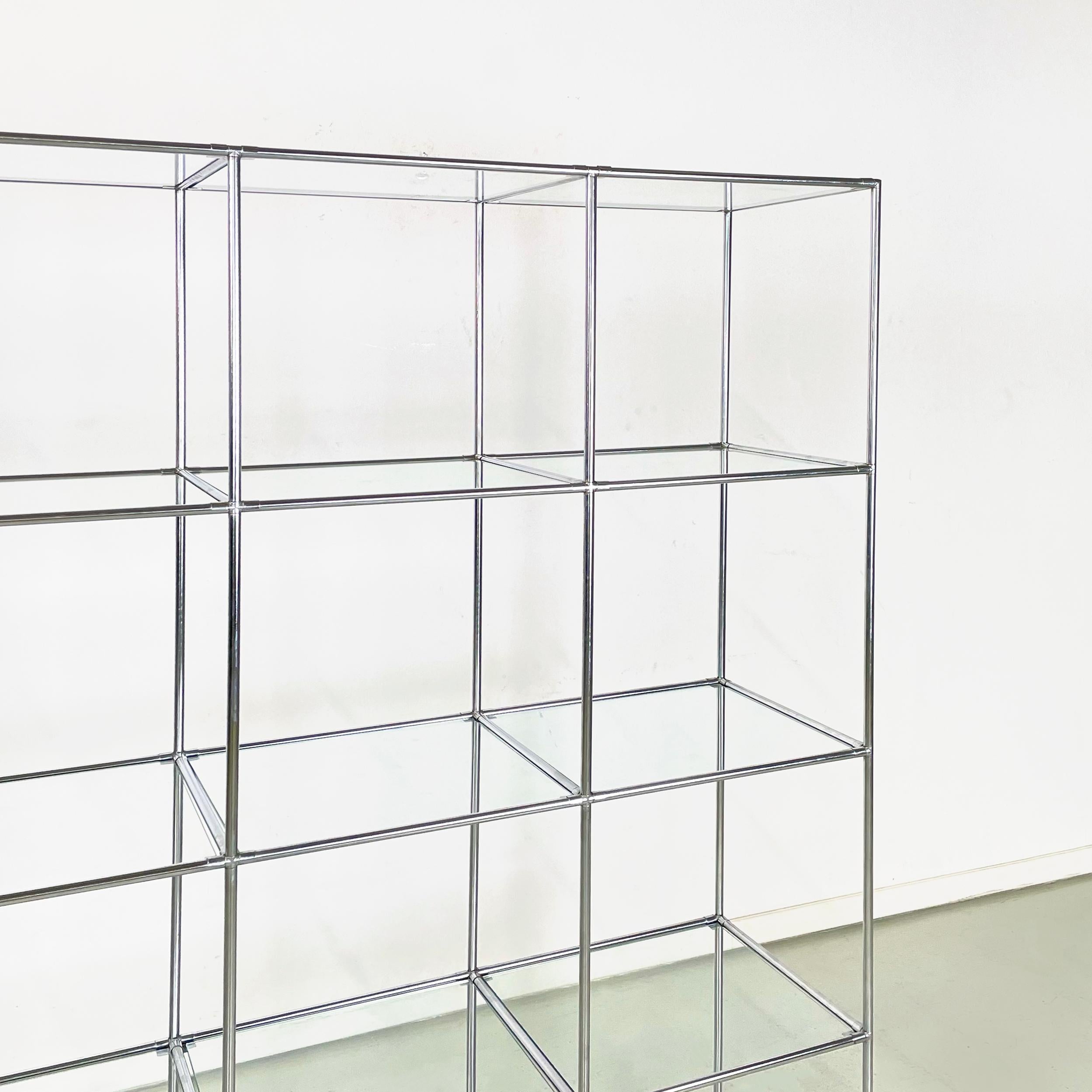 Danish modern glass metal Bookcase Abstracta by Poul Cadovious, 1960s In Good Condition In MIlano, IT