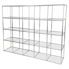 Danish modern glass metal Bookcase Abstracta by Poul Cadovious, 1960s