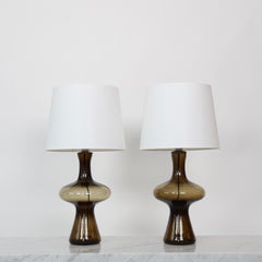 Danish Modern Glass Table Lamps by Lisbeth Brams for Fog & Morup, 1960s, Denmark