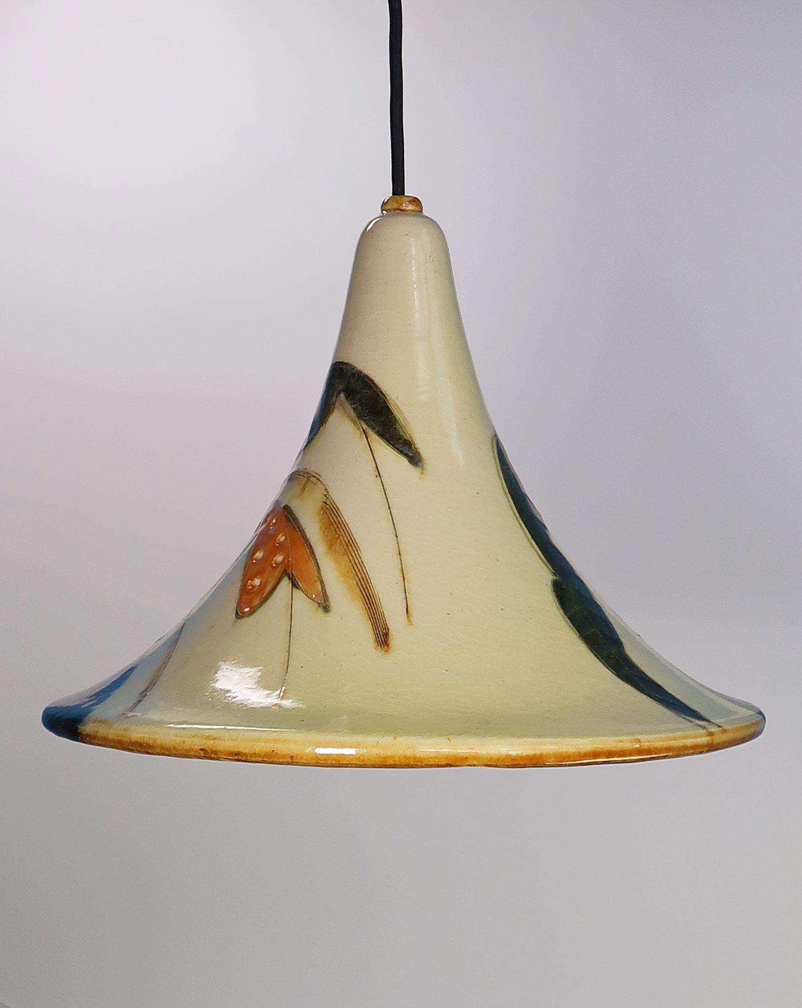 Danish Modern Glazed Ceramic Pendant by Artist Marianne May, 1970s 1