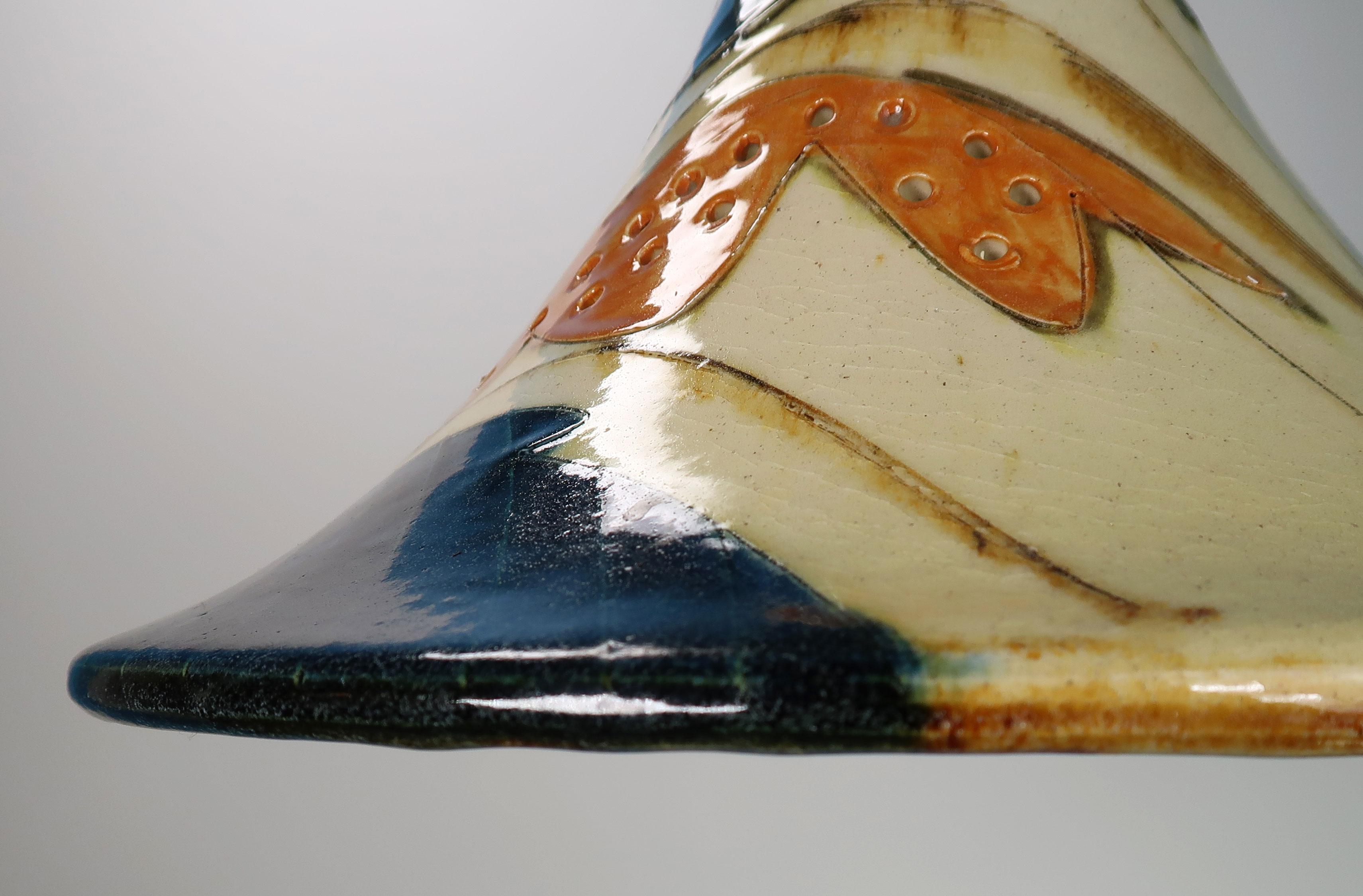 Danish Modern Glazed Ceramic Pendant by Artist Marianne May, 1970s 9